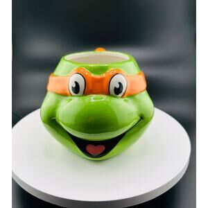 TMNT 3D Sculpted Mug – Michelangelo Ceramic Coffee Cup – Ninja Turtles Collectib